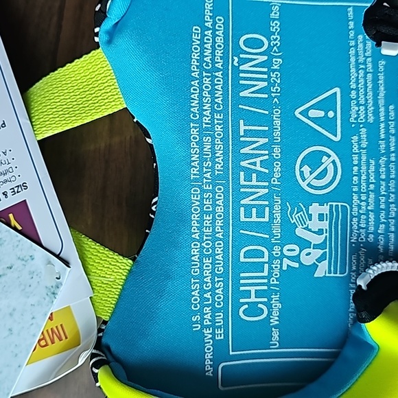 Hyperlite Child Life Vest- Blue/Yellow/Black| Size: 33lb-55lb  New With Tags - Picture 2 of 9